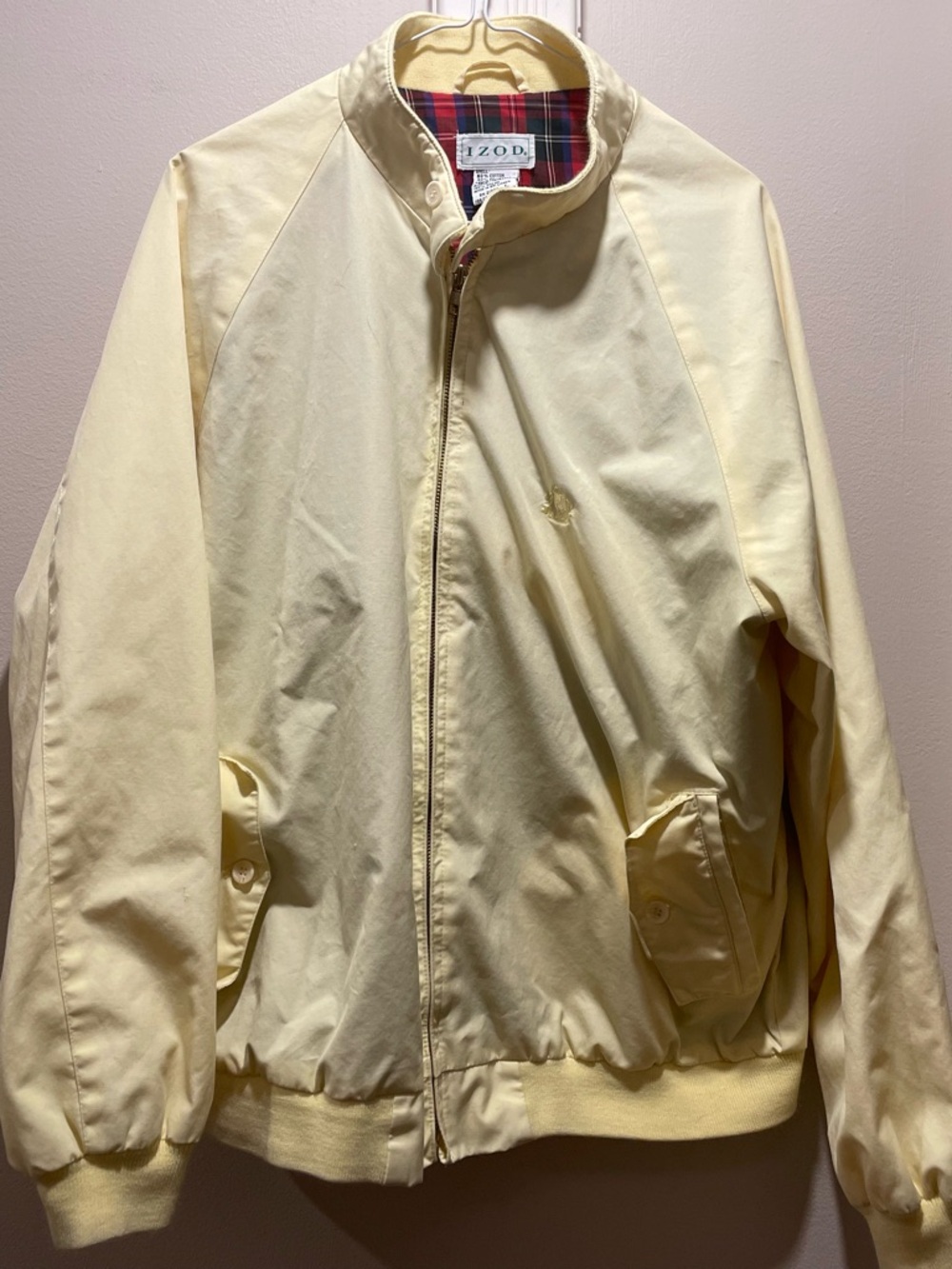 IZOD Pale Yellow Men's Harrington Jacket Large